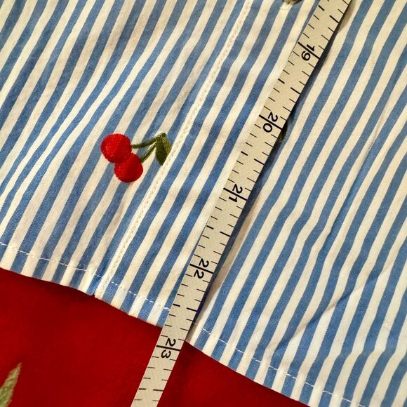 Cherry Button Up UNTUCKit Embroidered Cherry Shirt Medium Fruitcore - Picture 8 of 16